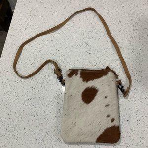 Myra hair on hide crossbody purse